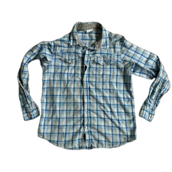 Men's Columbia Blue & White Plaid Shirt Size M - Picture 1 of 6